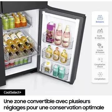 Réfrigérateur multi portes SAMSUNG RF65DG9H0EB1 family hub avec AI vision